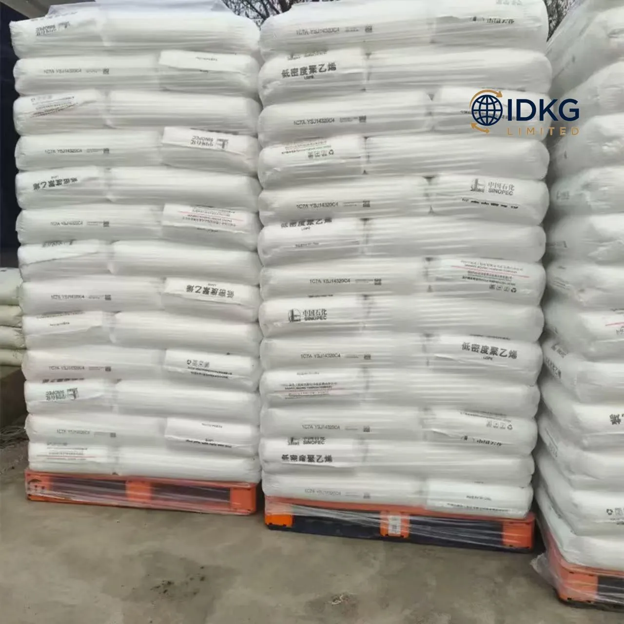 Large stock of LDPE 1C7A resin in warehouse